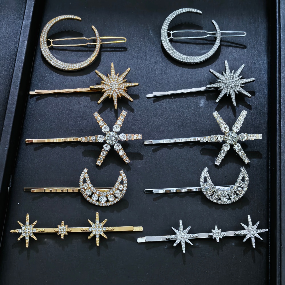 Tech Hair Accessories - 3/4 pcs set Crystal Star Hairpins
