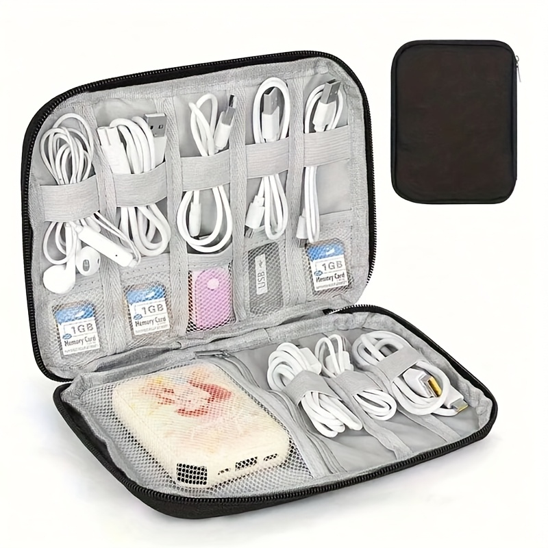 Tech Accessories - Travel Cable Organizer Case: 1pc, Multi-Pocket,
