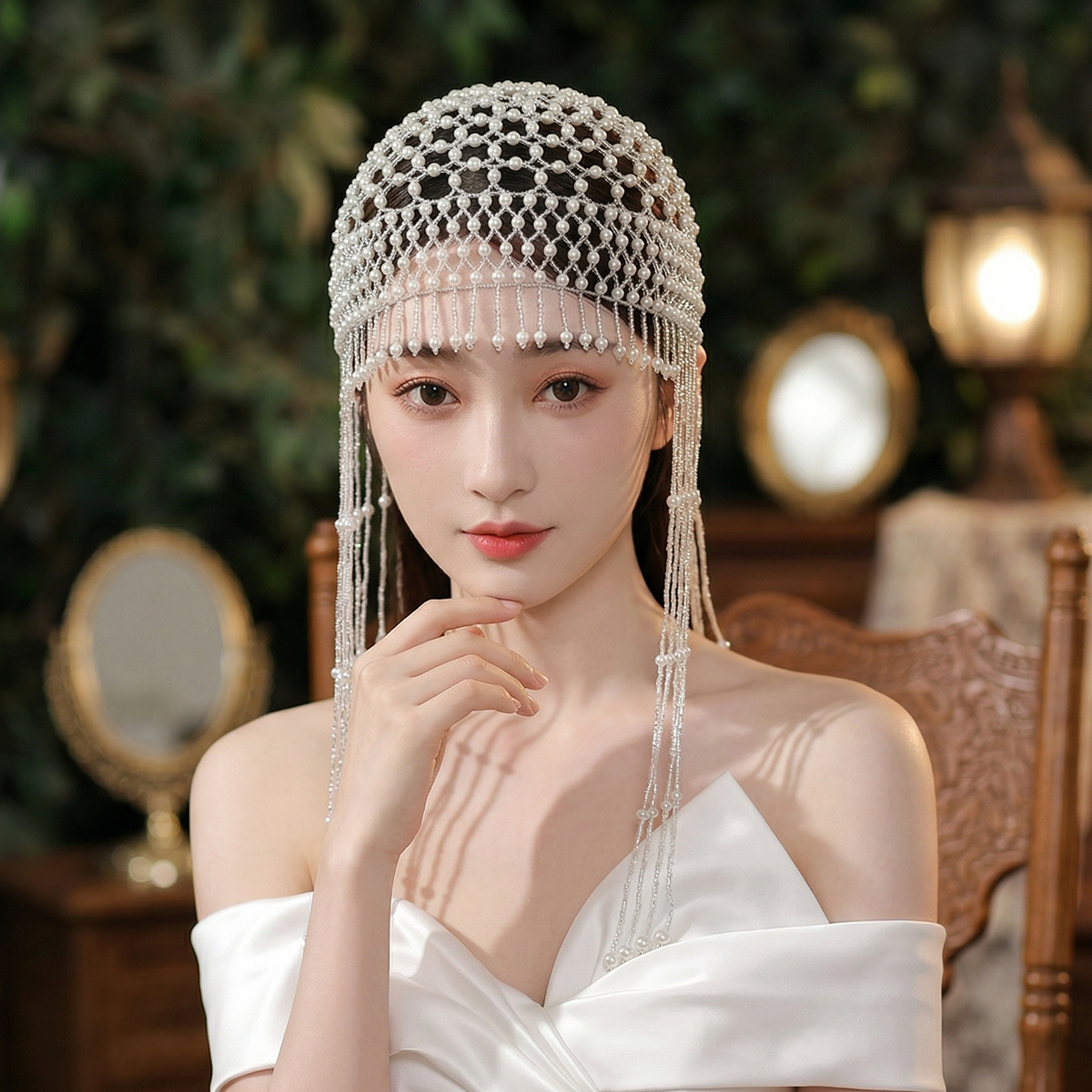 Luxury Pearls Beaded Headwrap  - Tech Hair Accessories ulasan dan harga