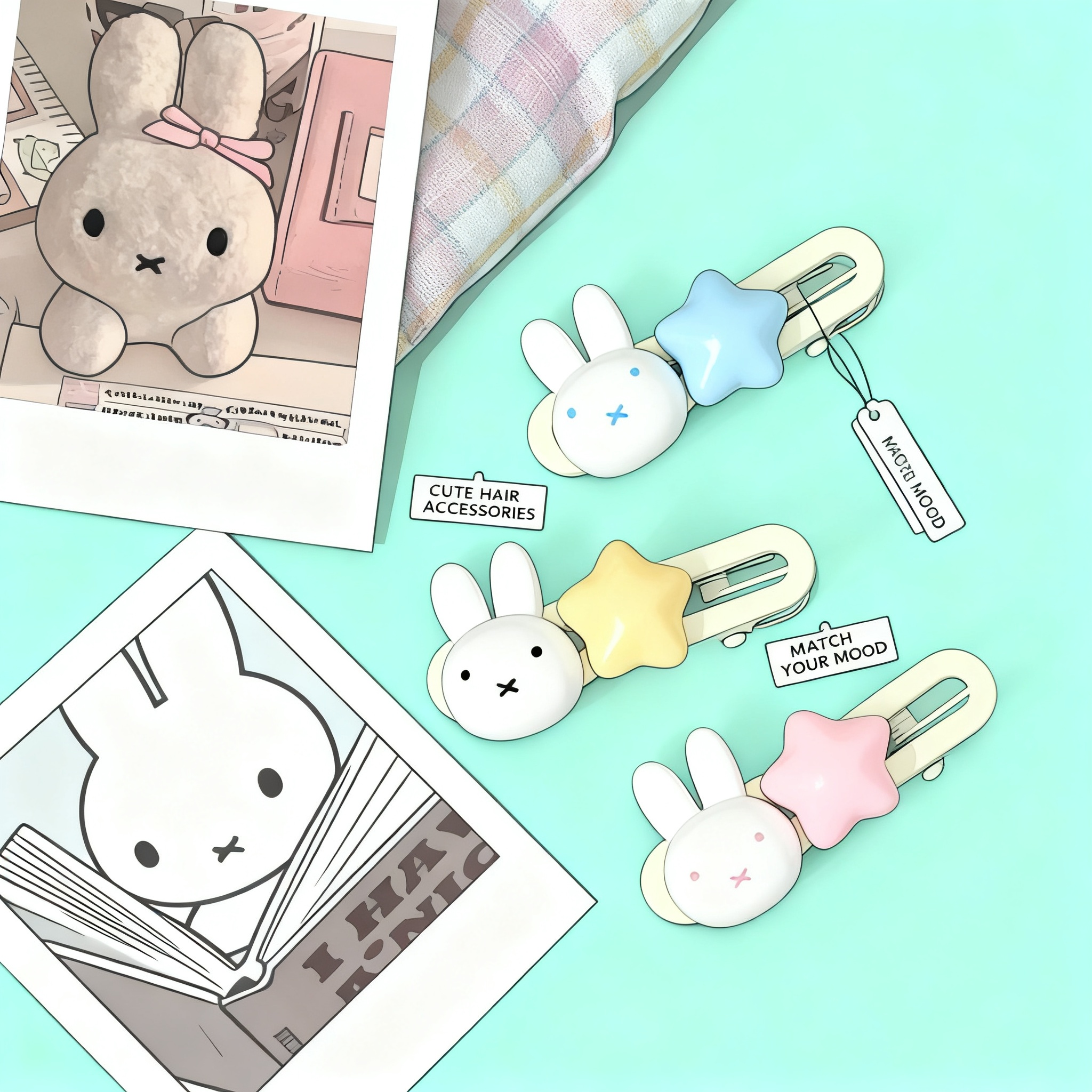 Miffy Star Hair Clip Kawaii Du - Tech Hair Accessories ulasan dan harga