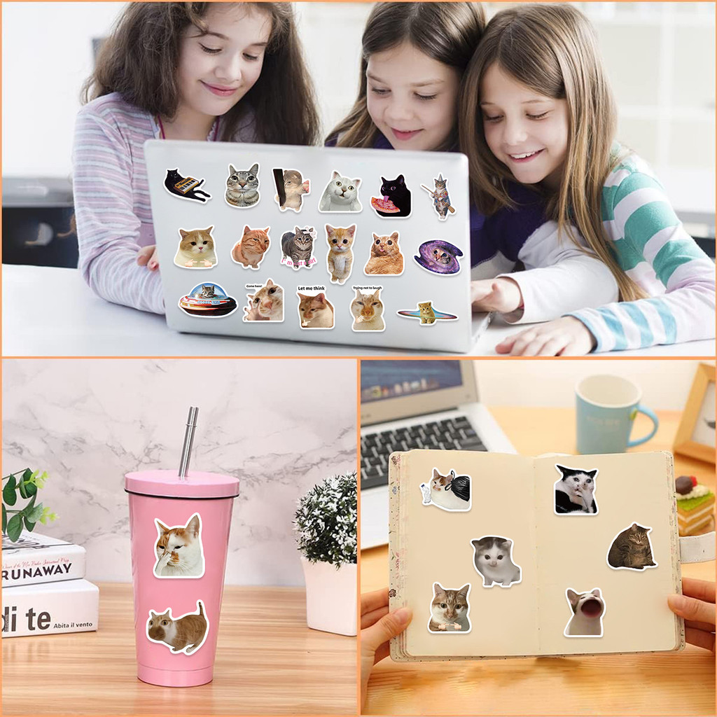 50PCS Viral Cat Meme Stickers  - Tech Gear Accessories ulasan dan harga