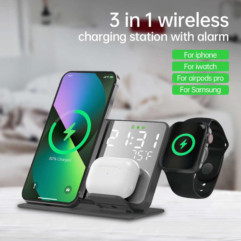 3 in 1 Wireless Charger For iP - Wireless Charger 3 In 1 ulasan dan harga
