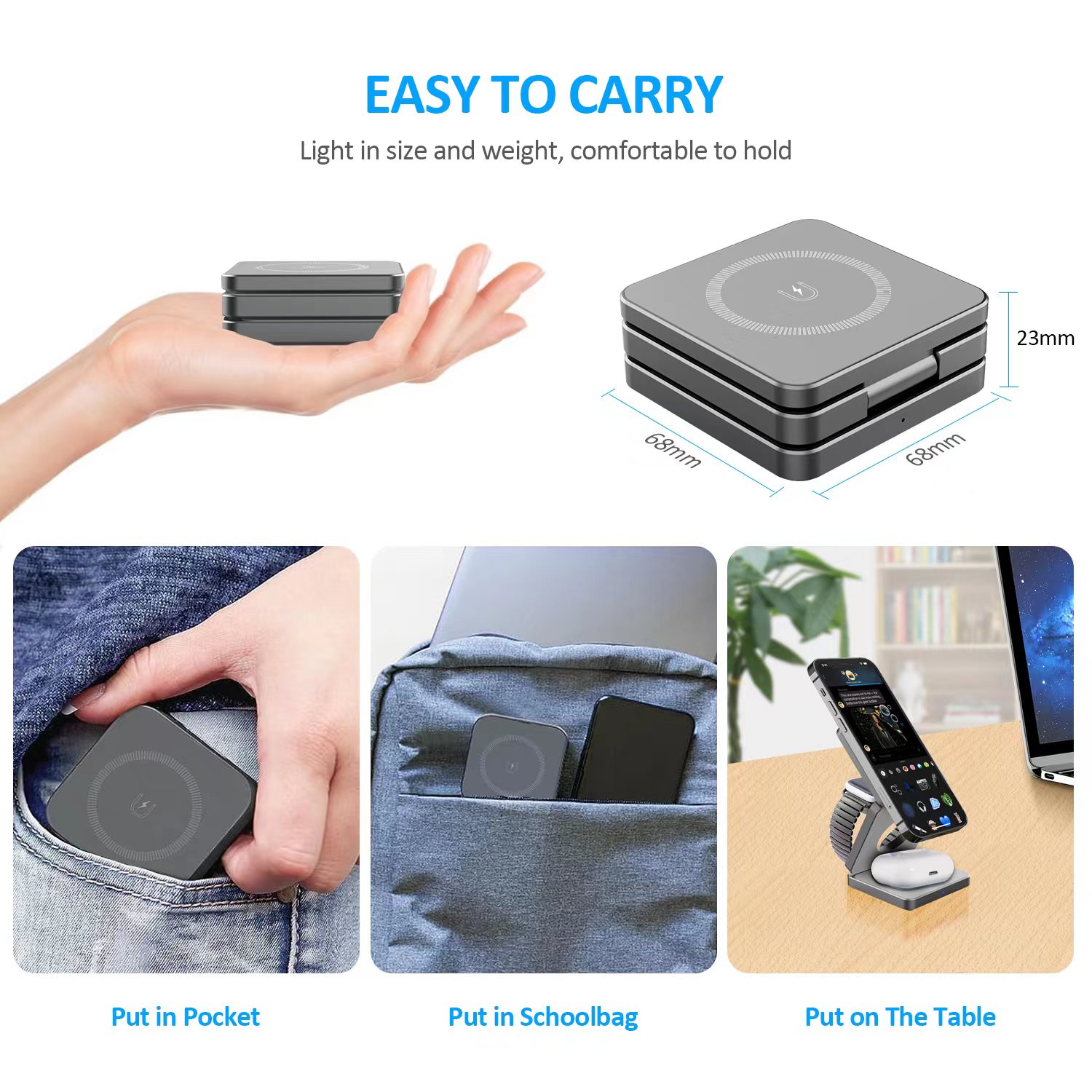 15W 3 in 1 Magnetic Wireless C - Wireless Charger 3 In 1 ulasan dan harga