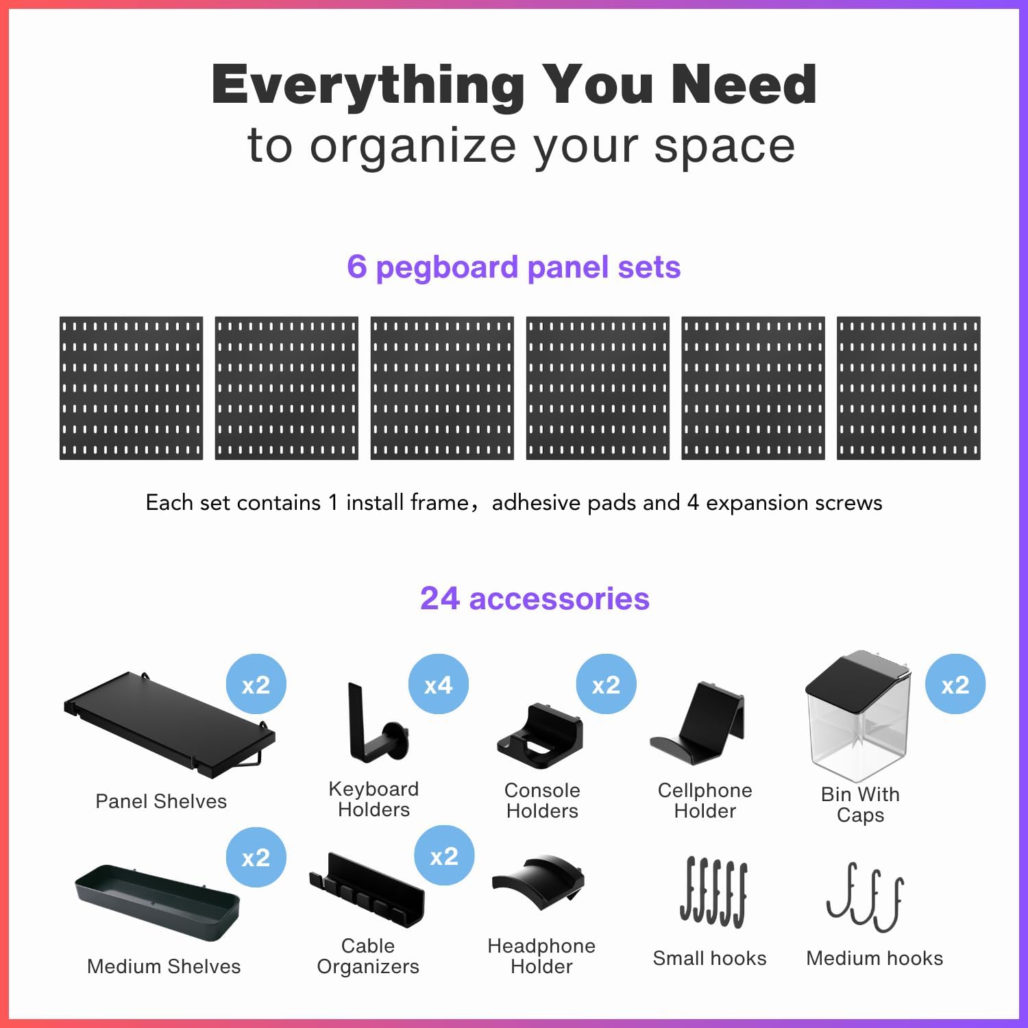 Peg Board Wall Organizer for G - Tech Accessories Images ulasan dan harga