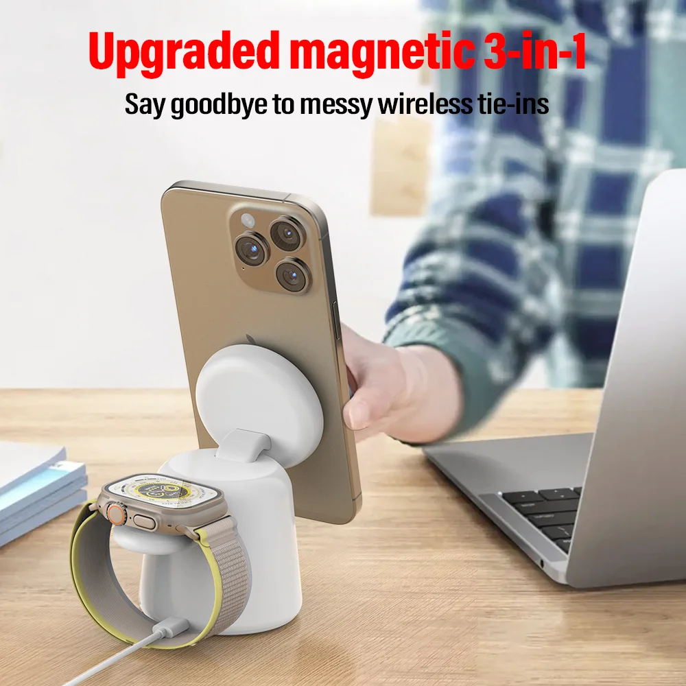 3 in 1 Magnetic Wireless Charg - Wireless Charger 3 In 1 ulasan dan harga