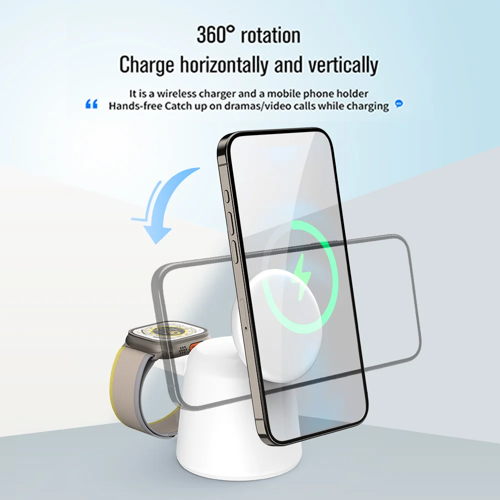 3 in 1 Magnetic Wireless Charg - Wireless Charger 3 In 1 ulasan dan harga