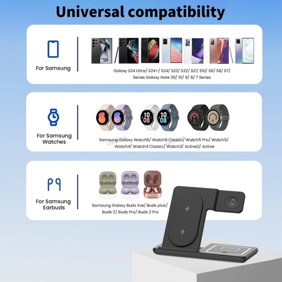 3 In 1 Foldable Wireless Charg - Wireless Charger 3 In 1 ulasan dan harga