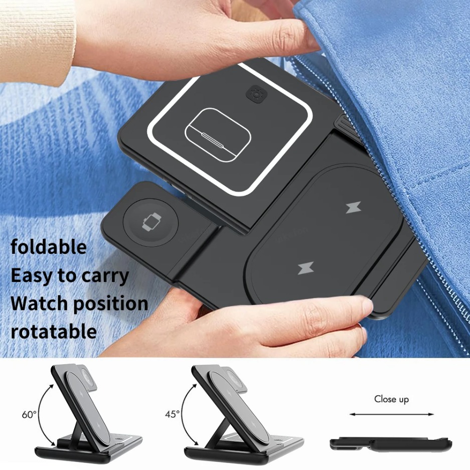 3 In 1 Foldable Wireless Charg - Wireless Charger 3 In 1 ulasan dan harga